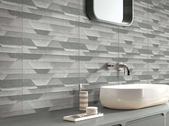 Bathroom with geometric tile pattern on the wall, sink, and mirror, Tilesshopper Tiles Shopper, modern marble floor tiles, glossy white kitchen wall tiles, matte black bathroom tiles, ceramic mosaic backsplash, outdoor patio stone tiles, geometric patterned tiles, large porcelain floor slabs, subway tiles for bathroom walls, textured gray concrete-look tiles, luxury marble-look porcelain tiles, decorative accent wall tiles, terrazzo floor tiles, wooden plank ceramic tiles, high-gloss living room tiles, mini