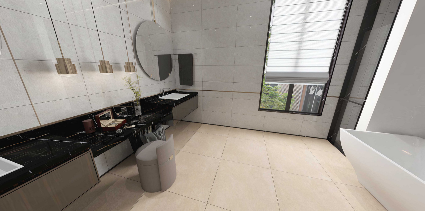 Modern bathroom with black countertops, white tiles, and a large window, Tilesshopper Tiles Shopper, modern marble floor tiles, glossy white kitchen wall tiles, matte black bathroom tiles, ceramic mosaic backsplash, outdoor patio stone tiles, geometric patterned tiles, large porcelain floor slabs, subway tiles for bathroom walls, textured gray concrete-look tiles, luxury marble-look porcelain tiles, decorative accent wall tiles, terrazzo floor tiles, wooden plank ceramic tiles, high-gloss living room tiles,