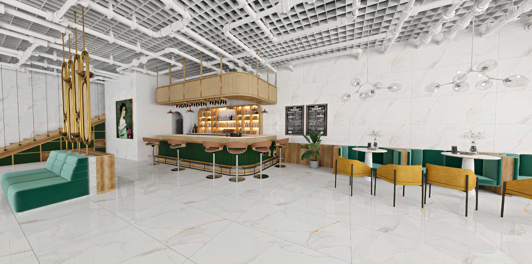 Modern interior design with green furniture and a bar area, Tilesshopper Tiles Shopper, modern marble floor tiles, glossy white kitchen wall tiles, matte black bathroom tiles, ceramic mosaic backsplash, outdoor patio stone tiles, geometric patterned tiles, large porcelain floor slabs, subway tiles for bathroom walls, textured gray concrete-look tiles, luxury marble-look porcelain tiles, decorative accent wall tiles, terrazzo floor tiles, wooden plank ceramic tiles, high-gloss living room tiles, minimalist k