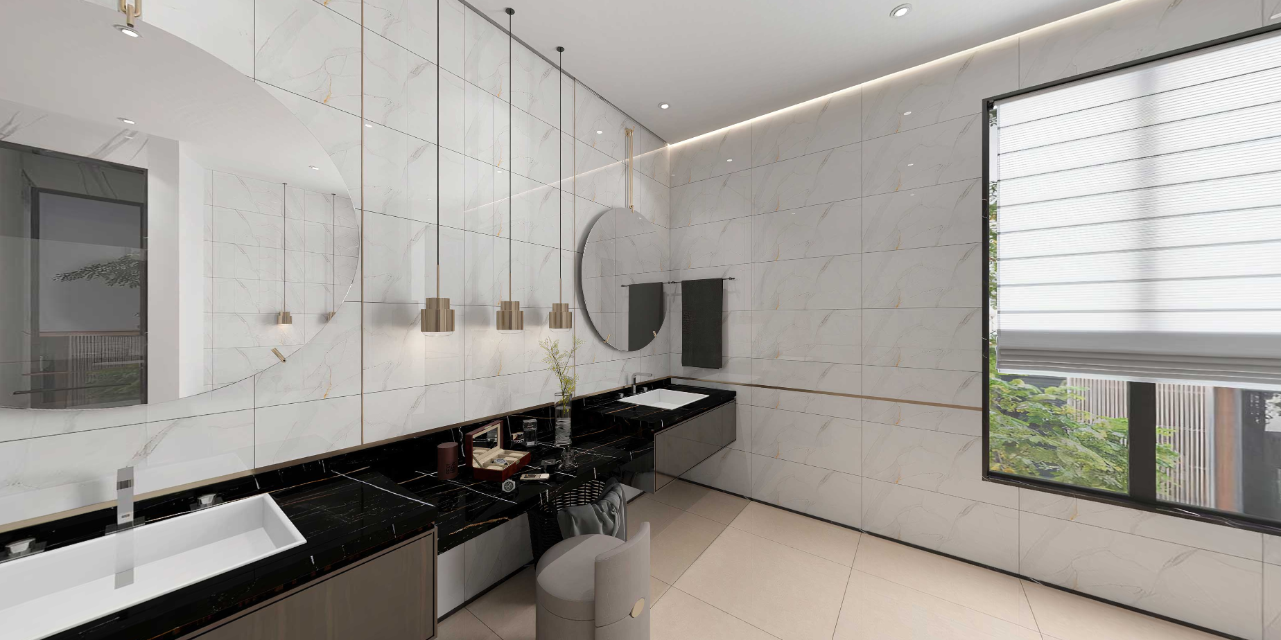 Modern bathroom with white tiles, black fixtures, and a large window, Tilesshopper Tiles Shopper, modern marble floor tiles, glossy white kitchen wall tiles, matte black bathroom tiles, ceramic mosaic backsplash, outdoor patio stone tiles, geometric patterned tiles, large porcelain floor slabs, subway tiles for bathroom walls, textured gray concrete-look tiles, luxury marble-look porcelain tiles, decorative accent wall tiles, terrazzo floor tiles, wooden plank ceramic tiles, high-gloss living room tiles, mi